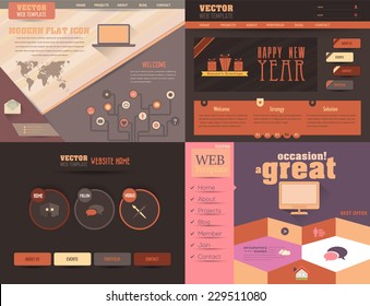 Website Design Set Vector Flat Elements 