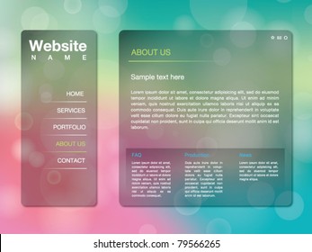 Website Design Template with Bokeh Background