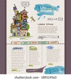 Website Design Template. City