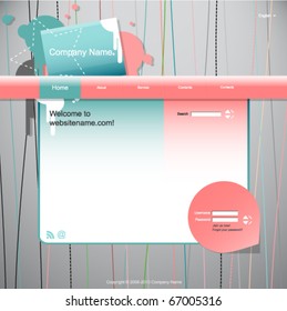Website design template, colorful and artistic
