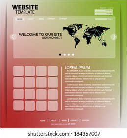 Website Design Template Connect Vector Eps10