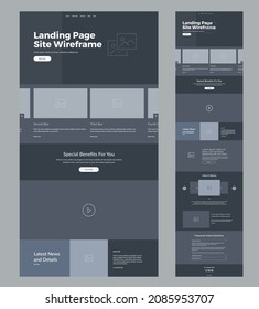 Plantilla de diseño del sitio web. Diseño moderno y oscuro. UI UX.