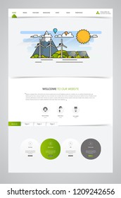 Website Design Template Ecological Theme Vector illustration mobile website design and development. Creative concept, easy to edit and customize.