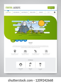 Website Design Template Ecological Theme Vector illustration mobile website design and development. Creative concept, easy to edit and customize.