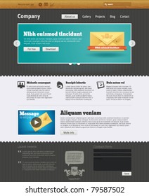 Website design template with envelope