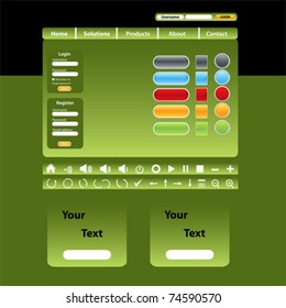 Website design template in green tones