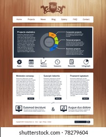 Website design template with infographics