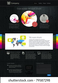 Website design template with infographics