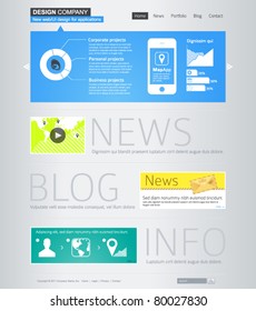 Website design template with infographics