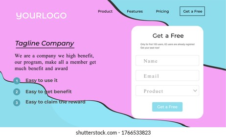 Website design template and landing page UI/UX for company