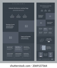 Website design template. Landing page site layout.