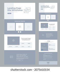 Website design template. Landing page site wireframe.