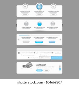 Website design template  menu elements with icons set