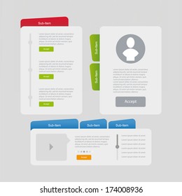 Website design template, menu navigation elements. 