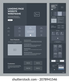 Website design template. Modern responsive layout. UI UX.