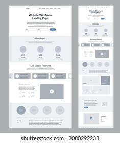 Website design template. Modern responsive layout. UI UX.