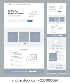 Website design template. Modern responsive layout. UI UX.