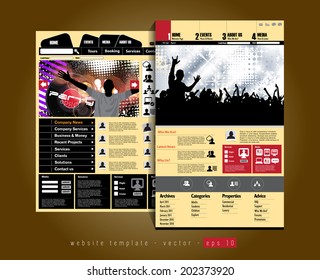 Website design template, music event vector. 