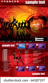 Plantilla de diseño de sitio web, vector de eventos de música.