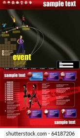 Website design template, music event vector.