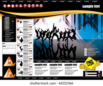 Website design template, music event vector.