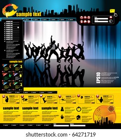 Website design template, music event vector.