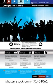 Website design template, music event, vector.