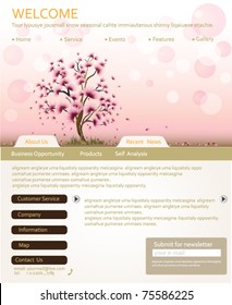 Website design template for personal portfolio - perfect for photographers and designers. Vector illustration.