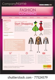Website design template for personal portfolio - perfect for photographers and designers. Vector illustration.