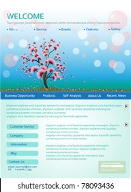 Website design template for personal portfolio - perfect for photographers and designers. Vector illustration.