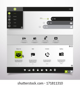 Website Design Template. Professional Minimal Theme, Vector illustration.