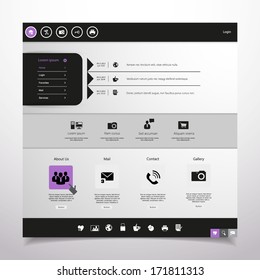 Website Design Template. Professional Minimal Theme, Vector illustration.