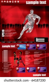 Website design template, sport vector.
