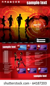 Website design template, sport vector.