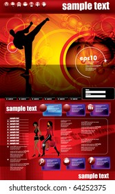 Plantilla de diseño de sitios web, vector deportivo.