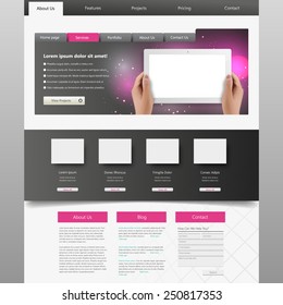 Website design template, vector.