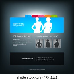 Website design template, vector.