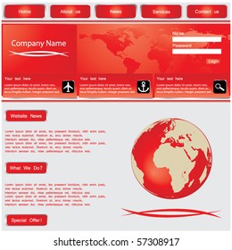 Website design template, vector.