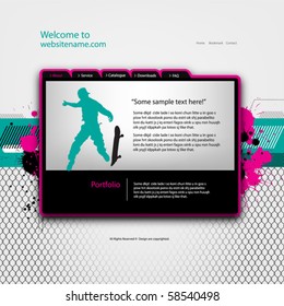 Website design template, vector.