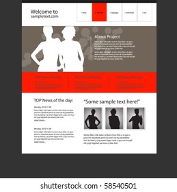 Website design template, vector.