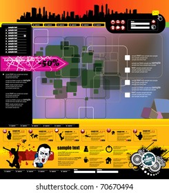 Website design template, vector.