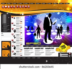 Website design template, vector.