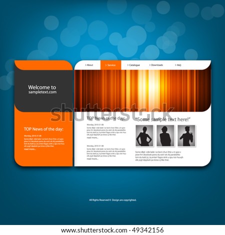 Website design template, vector.