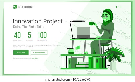 Website Design Template Vector. Business Project. Financial Management. Cartoon Team. Looking Opportunity. Illustration