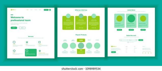 Website Design Template Vector. Business Project. Landing Web Page. Financial Management. Looking Opportunity. Popular Ptroducts. Conference Course. Illustration
