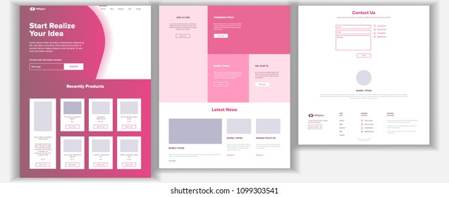 Website Design Template Vector. Business Interface. Landing Web Page. Professional Team. Monitoring And Optimization. Commercial Communication. Responsive Blank. Illustration