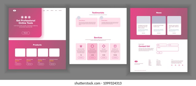 Website Design Template Vector. Business Project. Landing Web Page. Financial Management. Looking Opportunity. Manager Meeting. Corporate Concept. Illustration