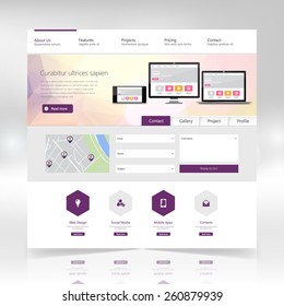 Website Design Template. Vector illustration.