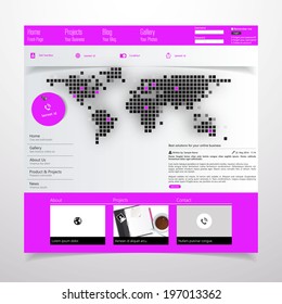 Website design template, vector. Minimalistic colors 