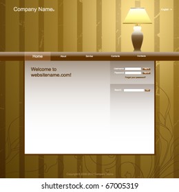 Website design template, vintage room interior